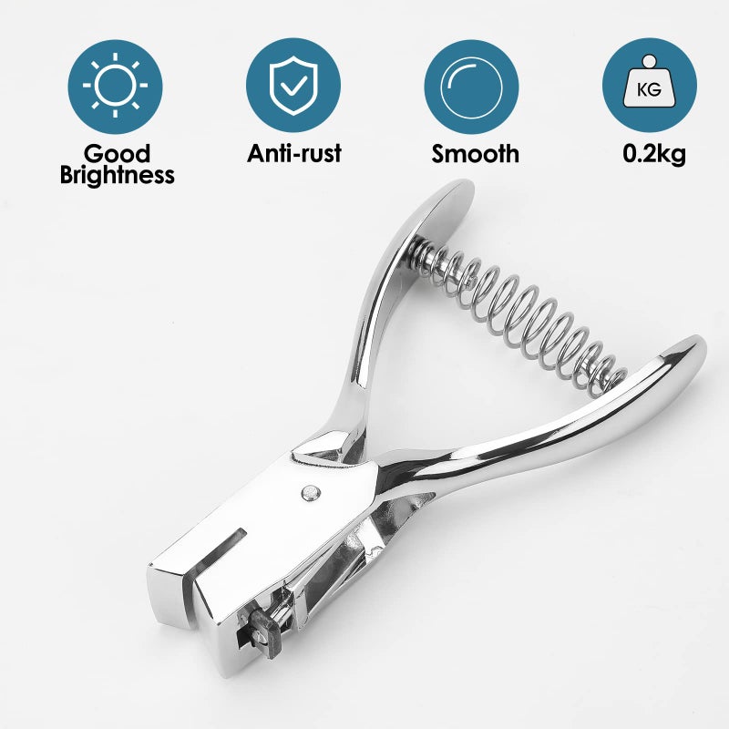 MROCO Hole Punch One Slot Badge Punch for ID Cards â€“ Handheld Metal Slot Puncher, 15mm x 3mm Hole, No Burrs, Spring-Loaded, Works on PVC, Paper & Cardstock - Image 4